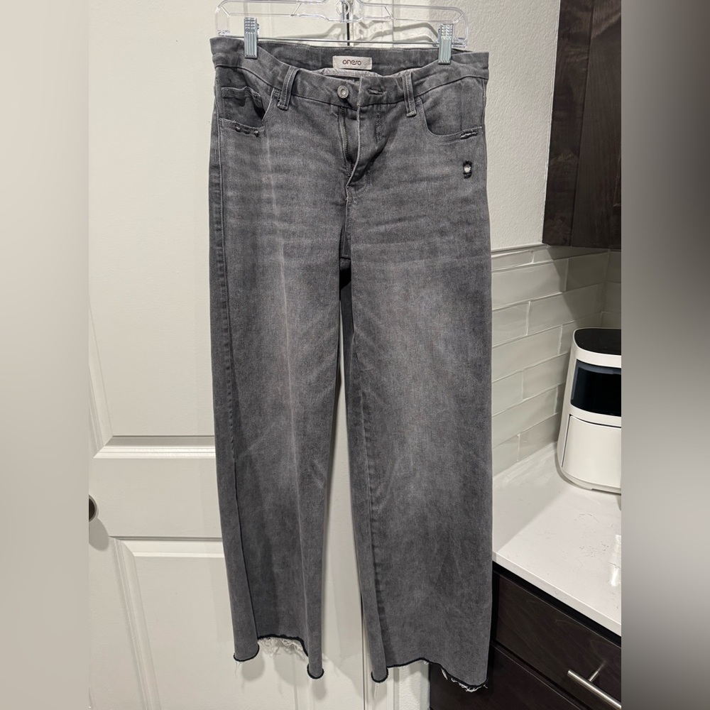 Oneso Viral Gray Women's Jeans With Raw Edge